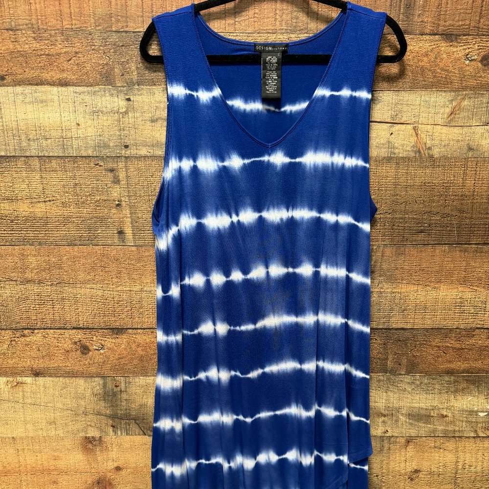 Design History Blue Striped Tie-Dye Dress